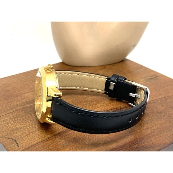 Timex Women's Watch TW2V36000 Quartz Gold Black Leather Band 32mm - Picture 8 of 13